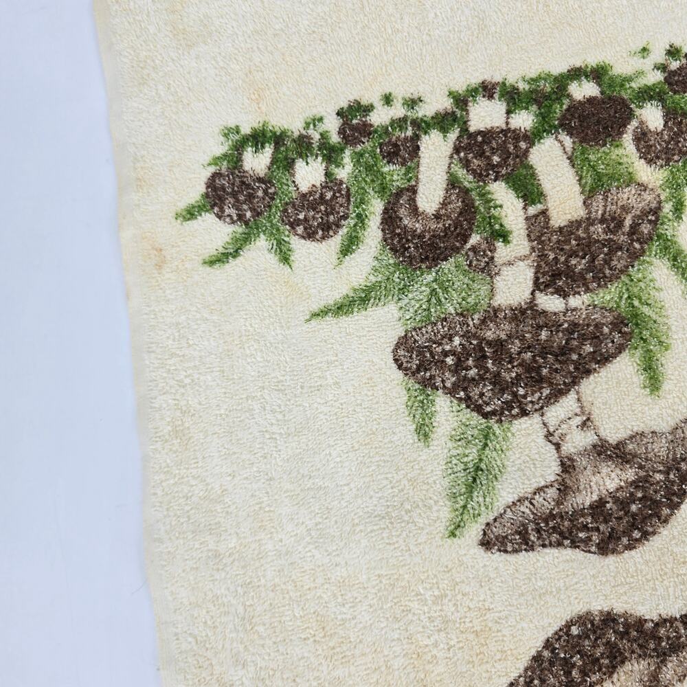 Vintage Mushroom Hand Towel Cottagecore Forest Bath/Kitchen Boho Woodland - Picture 4 of 4